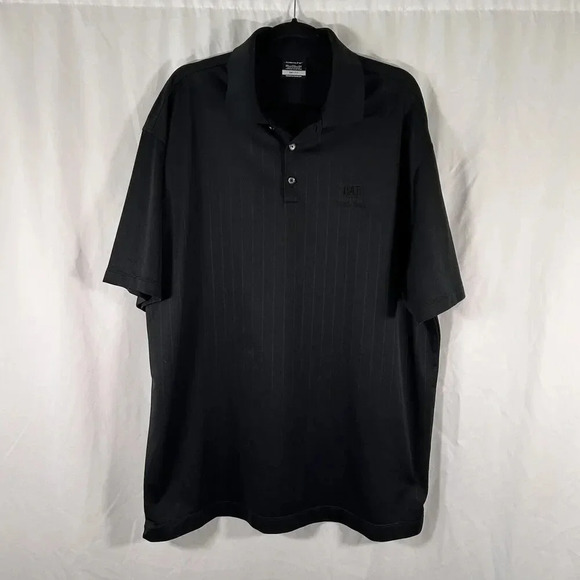 Nike Golf Cat Work Tools Polo Shirt Men's XXL Black Short Sleeve 1/4 Button - Picture 1 of 10